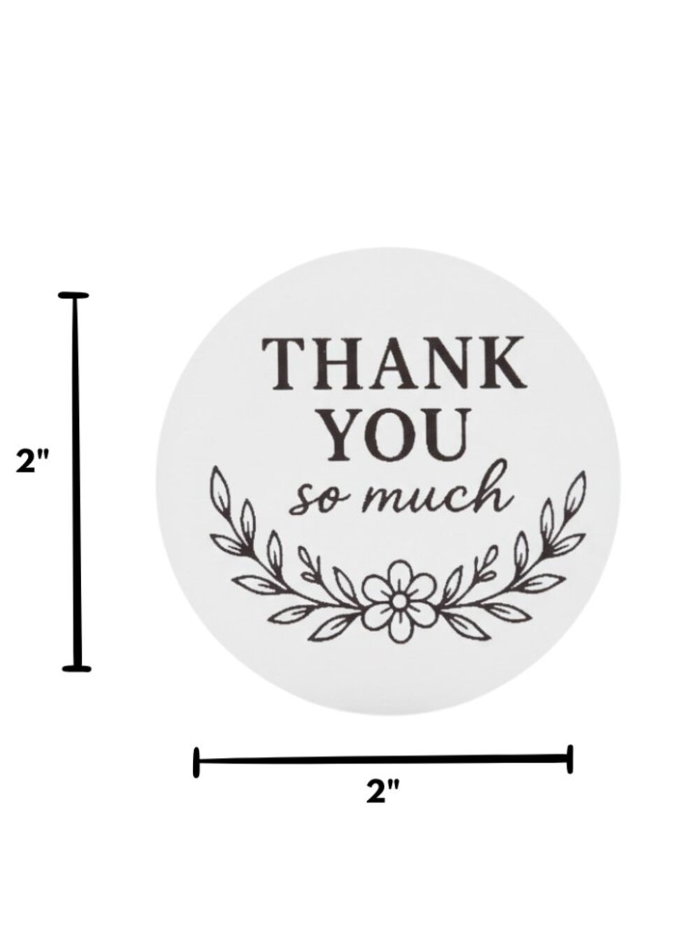 200 White Thank You 2inch Round Weatherpoof Thank You Stickers Mailing Supplies - Picture 2 of 3